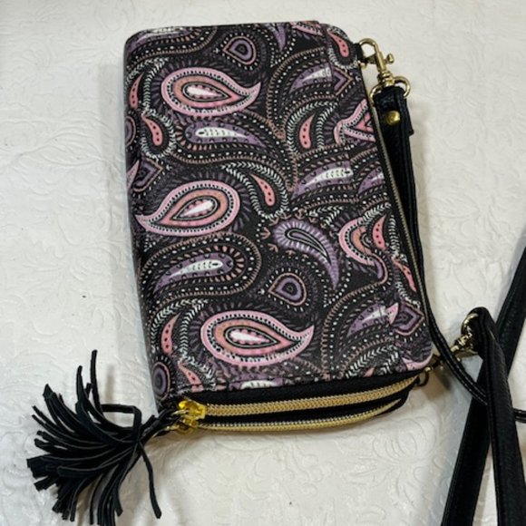 Buxton Pretty Paisley Ultimate Zip Around Organizer Crossbody Shoulder Bag - Picture 4 of 13
